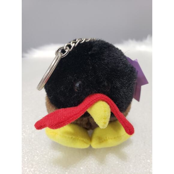 KEYCHAIN Vintage 1998 Plush Puffkins Strut Turkey Thanksgiving Keyring 90s y2k - Picture 5 of 5